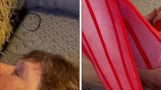 Granny in Red: Dildo Fucking Slut