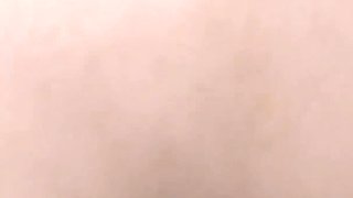 First Sex! Trying to Fuck in Tight Ass and Pussy, Big Cum on Her Belly