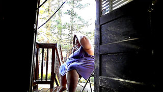 Showering in the water hose. pt 3