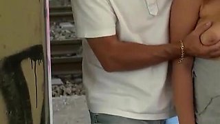 19 Year Old Teen Gets Fucked by Mature Man in Public.