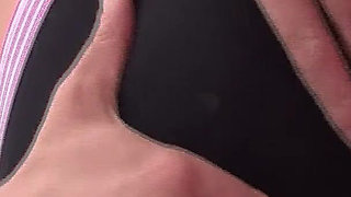 Two Japanese chicks get pleased with toys by their gym trainers