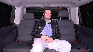 Russian babe found on night hunt of dude in van and cum covered ass