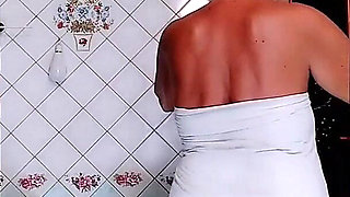 Hot Housewife in the Kitchen After Shower