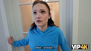 VIP4K. Russian college slut is having her first ANAL to stay in the apartment