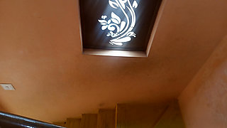 Cheating Housewife romance in stairs