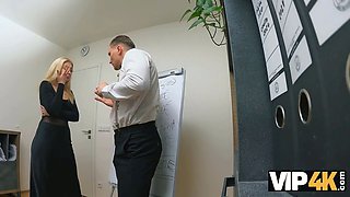Vip4k. teenage blond touched a cock for the first ever time...in the office