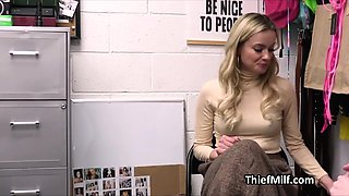 mom busted with stolen dildos gets on knees