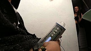 Smoking fetish with brunette in sexy lingerie