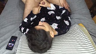 Handjob and Cum Mouthful Before Bed