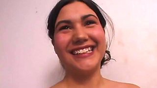 Big ass brunette blowing and riding dick at casting