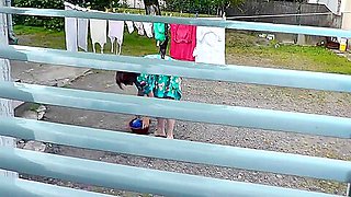 Milf Naked In Public. Voyeur. Frinas Husband Peeps In Window Like In House Yard Her Pregnant Sister Dries Clothes In Bathrobe No Bra And Panties. Public Nudity. Outdoors Pov 11 Min
