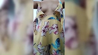 Shy Colombian Teen Reveals Perfect Natural Tits Under Her Dress