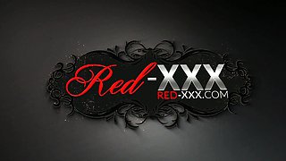 Mature British redhead RedXXX masturbates in pantyhose
