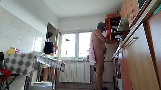 Crazy Amateur Couple Having Fun in the Kitchen