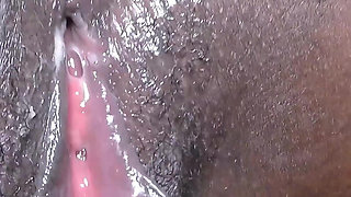 Black Pussy Queefing with Big White Cock and Creampie Ending