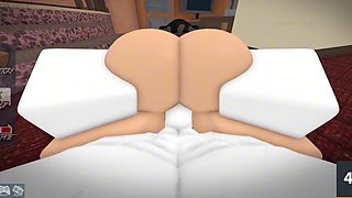 Roblox porn mod - Dominating a girl in MM2 and inviting her in the bed