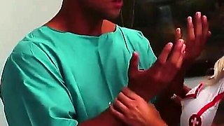 Tattooed Nurse Brooke Haven Gets Her Pussy Fingered and Swallows a Load