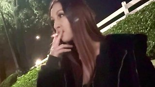 Italian Hot Milf Artemisia Love Cigarette Smoking Fetish Outdoor Long Hair Fetish