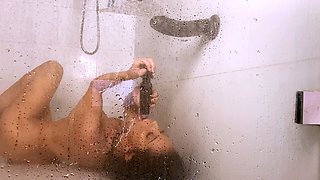 Blonde tight pussy babe solo toy fun in glamour masturbation