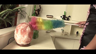 Blonde Bombshell in Lingerie Sucks and Rides Cock Wildly