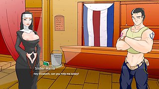 Big monster cock in a blasphemous nun scenario with characters from Bioshock Infinite