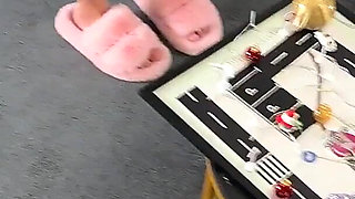 Carolina and Nata Hot Petite College Girls in Short Mini Skirts No Panties Rc Car Challenge