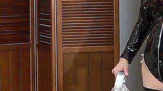 Sadistic Esthetician Sucks up a Customer's Dick with a Vacuum Cleaner and Handjob with a Bougie Inserted in Urethra.