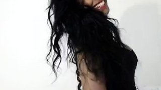 Cute curly brunette solo webcam masturbation