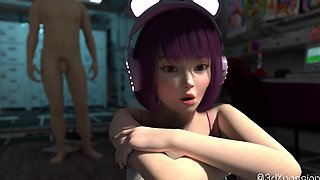 Nexus 3: Orbit Episode 5. Cute japanese anime catgirl gets fucked on a space station