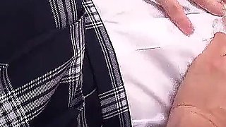 Skinny Japan college teen fucked by step dad with big cock