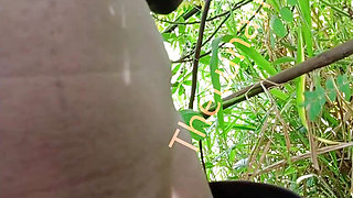 Black Guy With Big Dick Masturbating in the woods