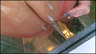 Stepson Jerks off on a Washing Stepmom