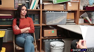 Hot smart ass teen fucked by a mall cop for stealing