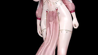 [MMD] Excuse me ancient style belly pocket bunny girl black silk big ass Korean dance erotic lingerie obscene striptease