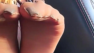 Divine Nylon Foot in the Car - Ultimate Edition