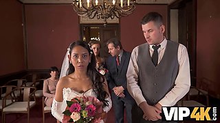Watch the bride get pounded in public after a small wedding turned into a wild fuckfest!