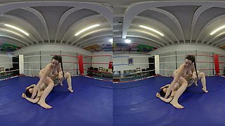 Fetish femdom lesbian sex with tattooed chicks in boxing ring - Redhead lesbian in POV VR