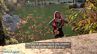 Sabien Demonia has her pussy fucked and her enormous tits out