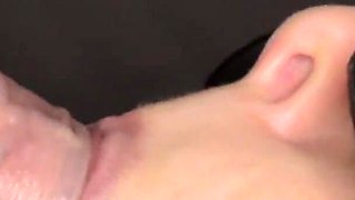 Close up Amateur Couple Blonde MILF Cum in Mouth Swallow