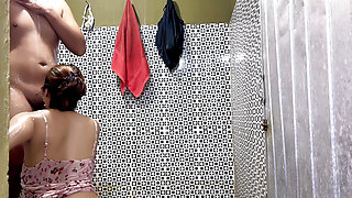 Stepdad Enters The Bathroom