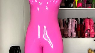 two women fetish latex asslicking and anal mff