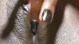 Ebony Masturbating at Work