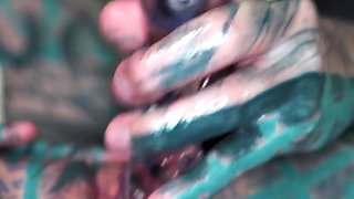 Anal Masturbation and Squirt - Tattoo Girl in Latex - Gapes and Prolapse, ATM