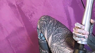 Anal Fuckmachine Destroys Cute Tattoo Girls Asshole - Lesbian Squirt Action