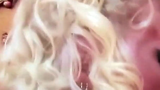 Blonde Swinger MILF Ravished by Multiple Studs in Velvet Bed