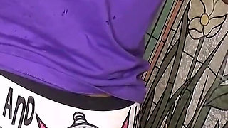 I Pushed Horny Erect Penis Down Slut Step Sister Tight Throat and Breasts Closeup with Point of View Blowjob