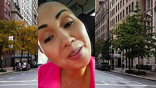 Thai MILF big cock car blowjob in public