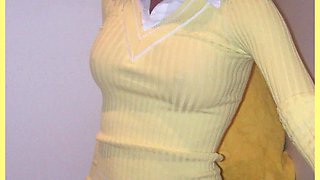 Wifey Looks Amazing in This Hot Braless Shirt