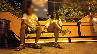 Stranger Seduced a Milf at a Bus Stop. Outdoor sex