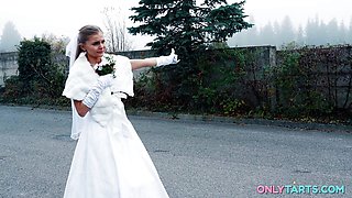 Cutie bride Fibi Euro escapes from wedding to fuck a guy in truck